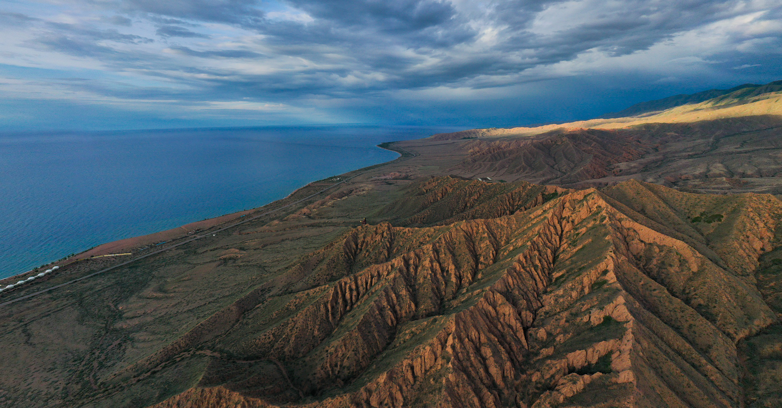 Panorama of Issyk-Kul Lake, Kyrgyzstan